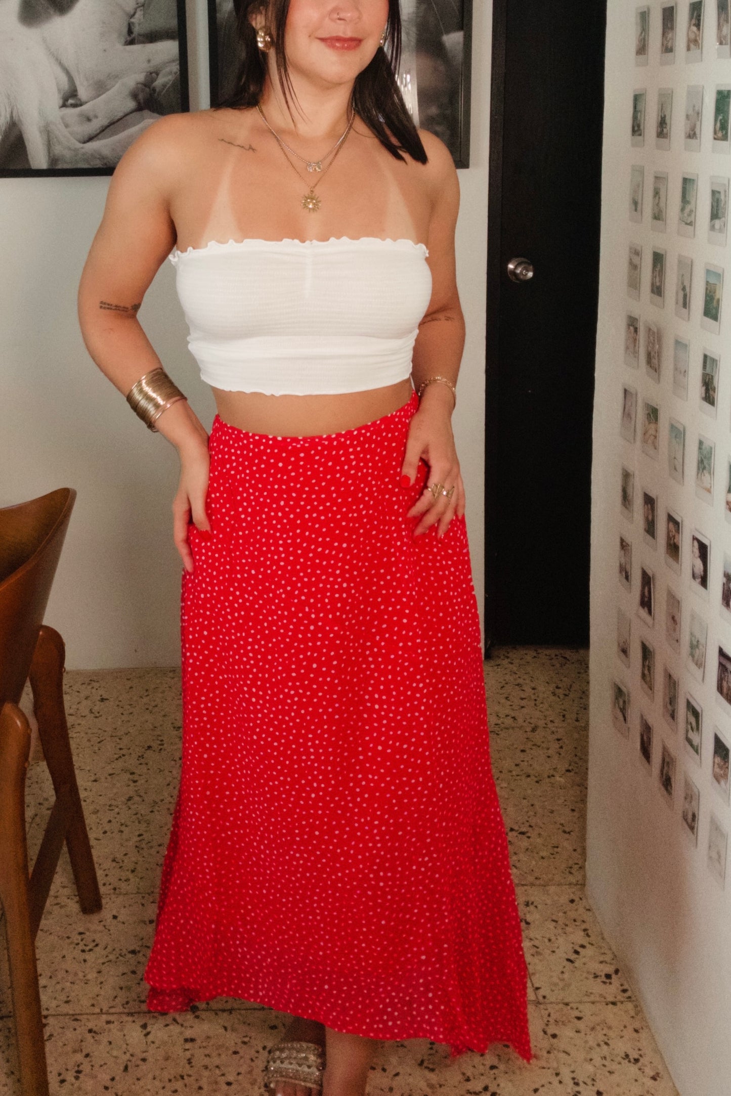 White Strapless Crop