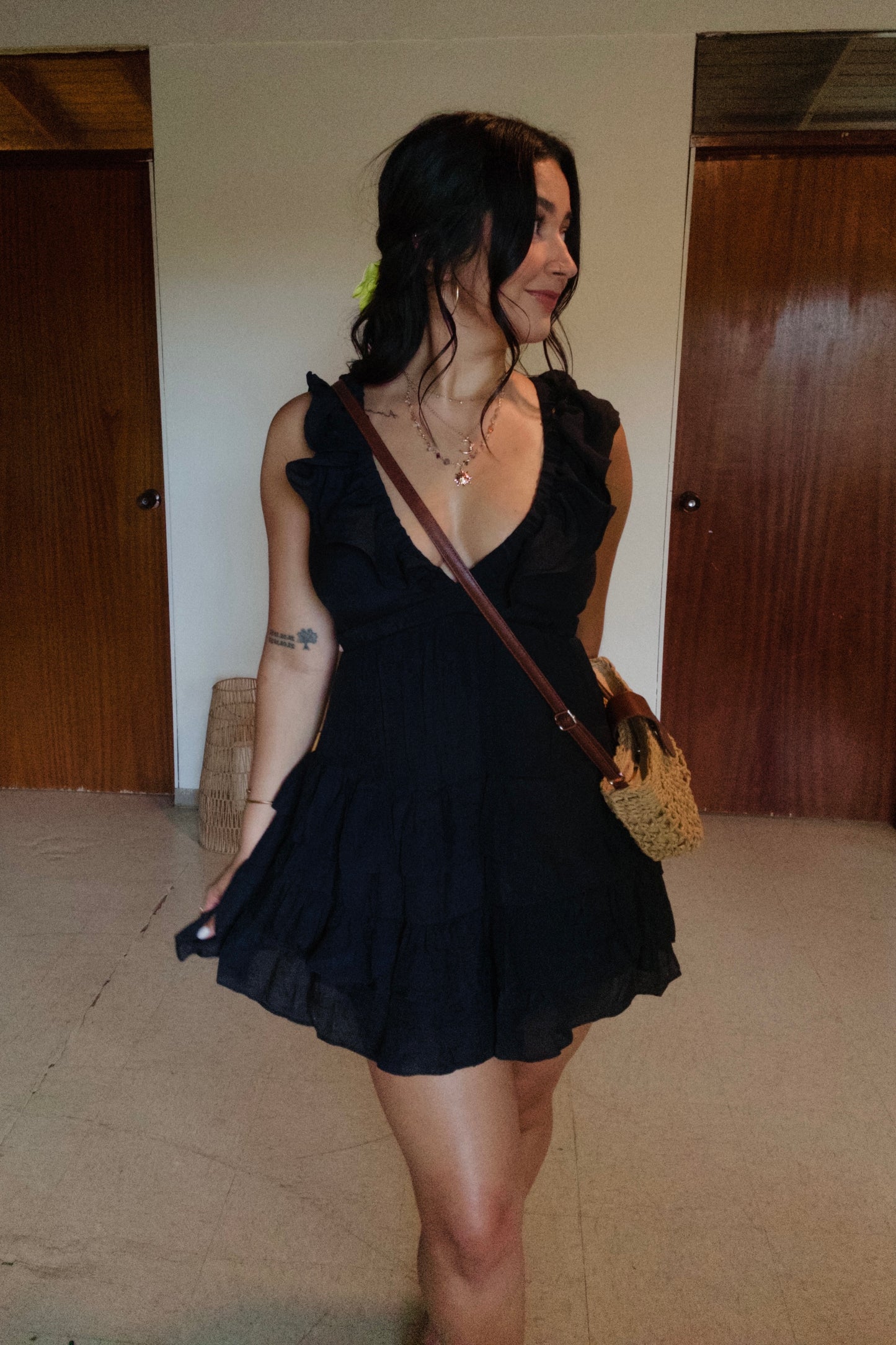 Black Open Back Dress