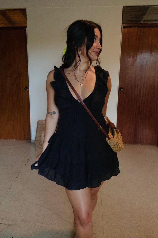 Black Open Back Dress