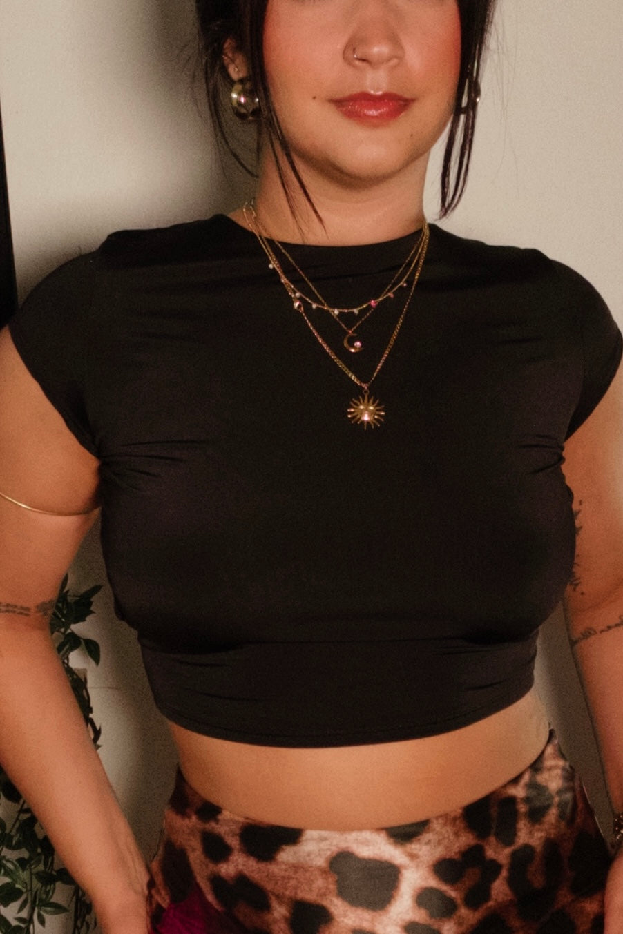 Black Open Back Top