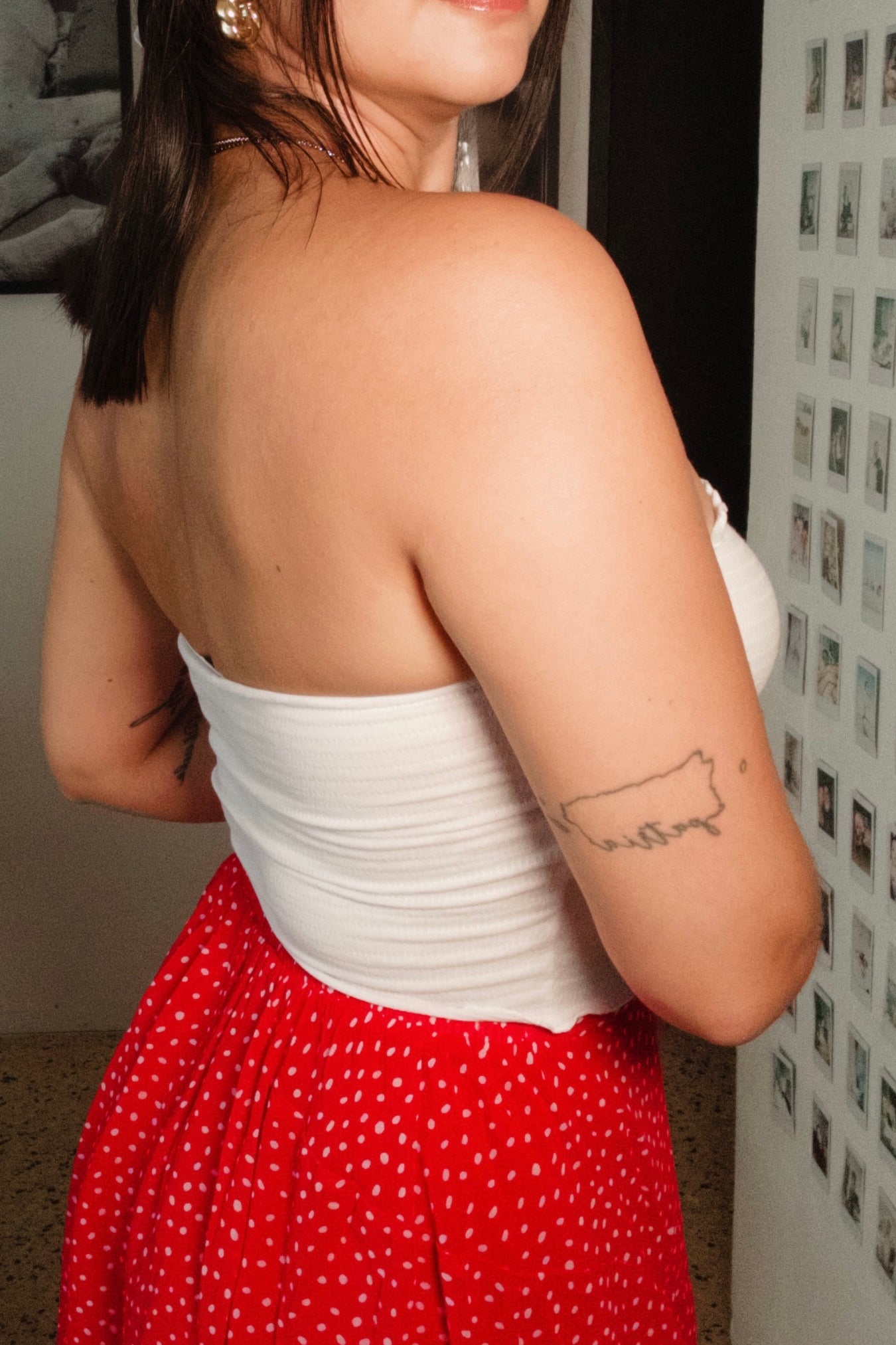 White Strapless Crop