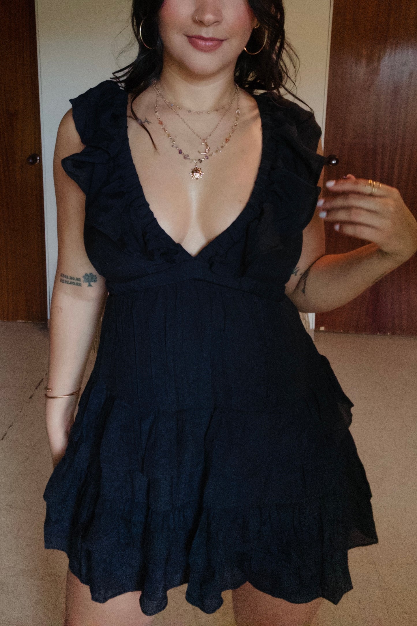Black Open Back Dress