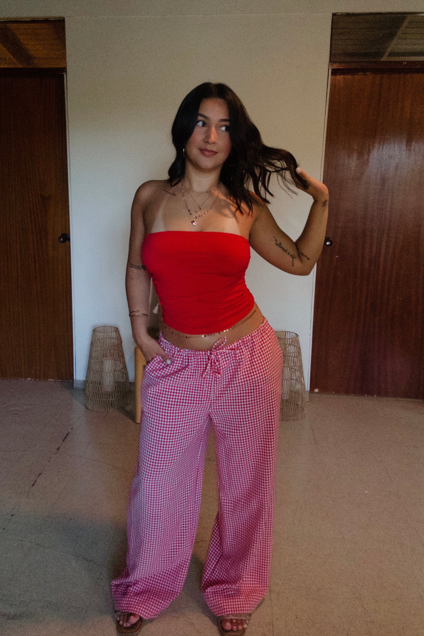 Red Gingham Pants