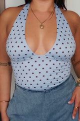 Blue Polkadot Top