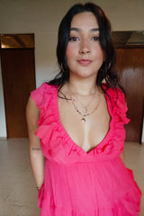 Coral Open Back Dress