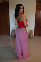 Red Strapless Top