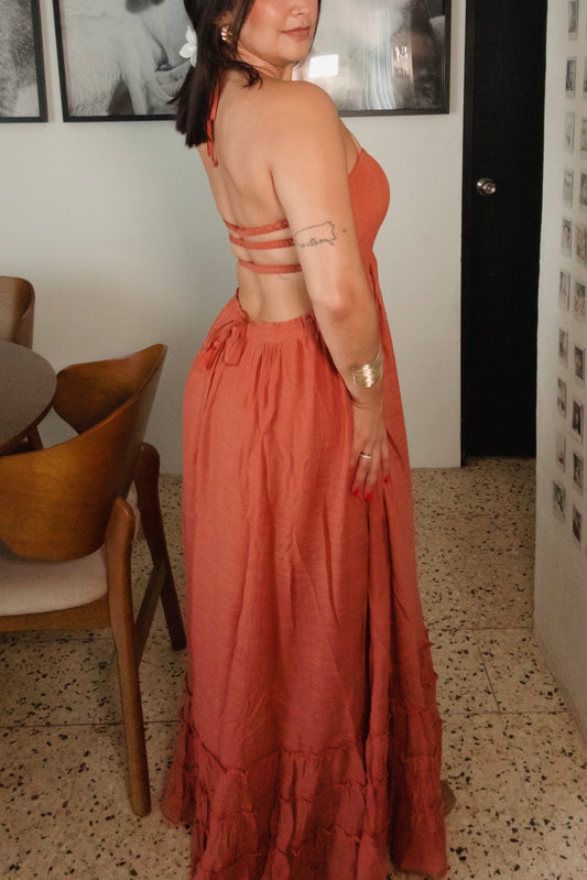 Rust Open Back Maxi
