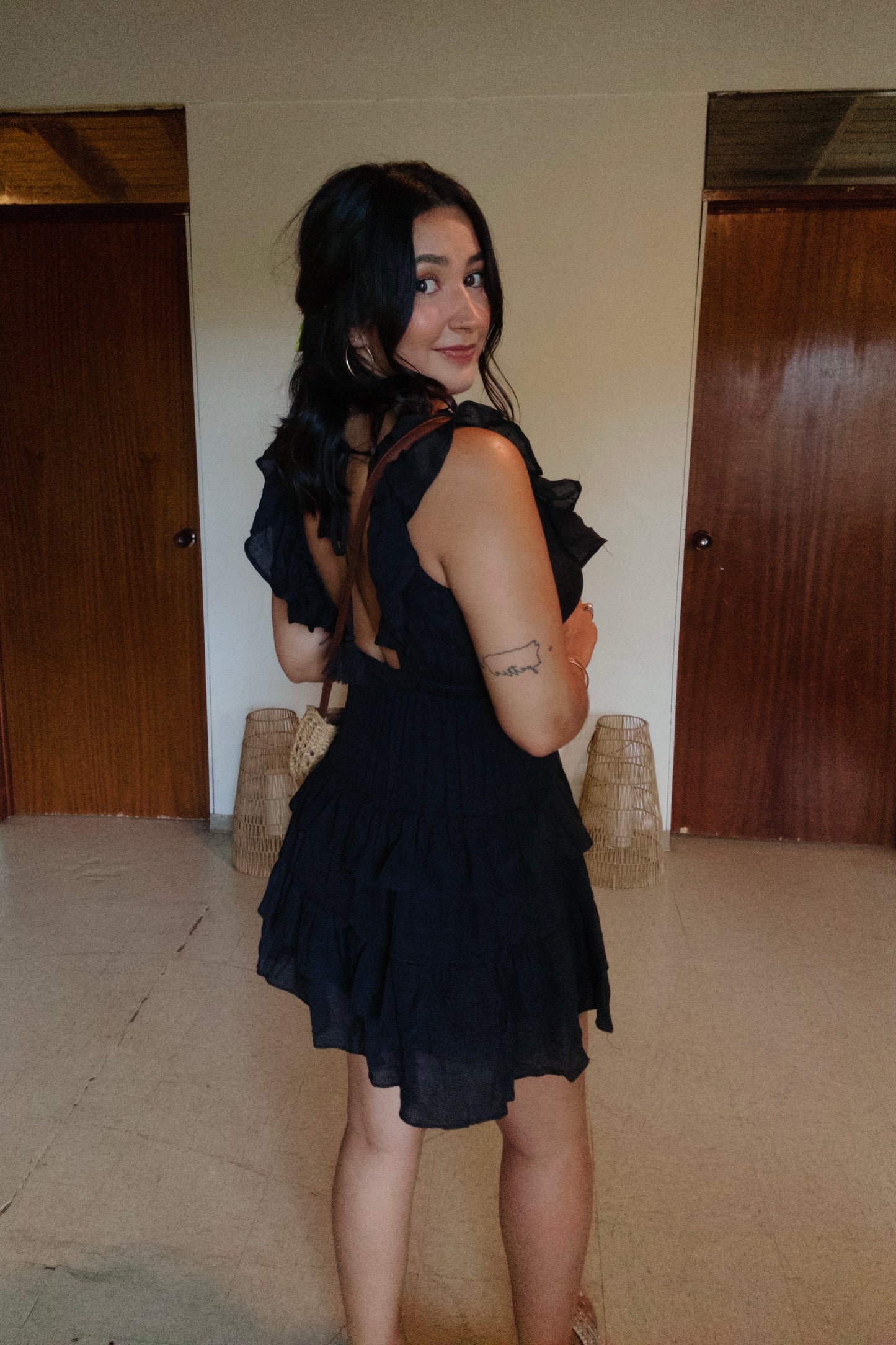 Black Open Back Dress