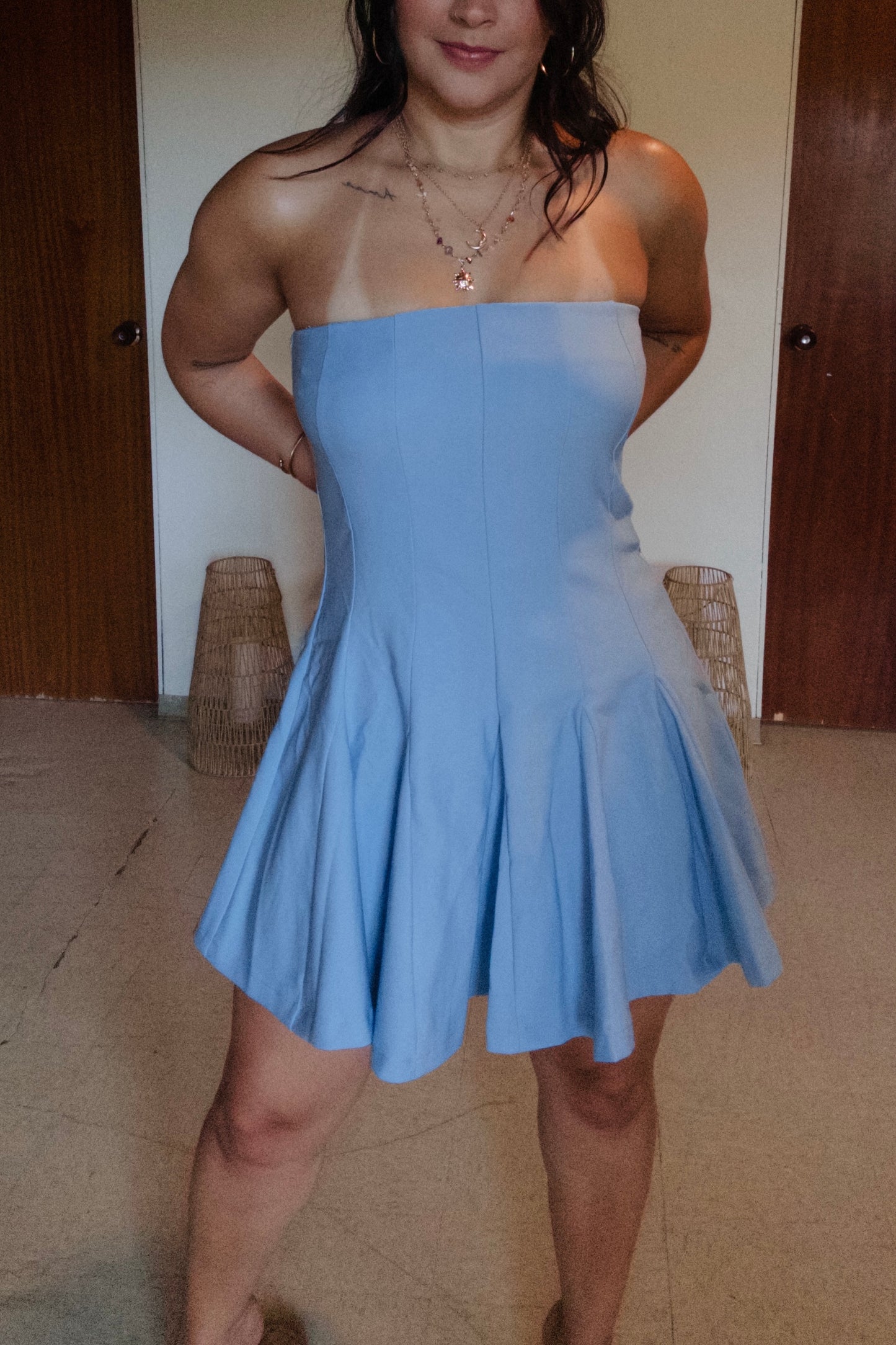 Blue Strapless Dress