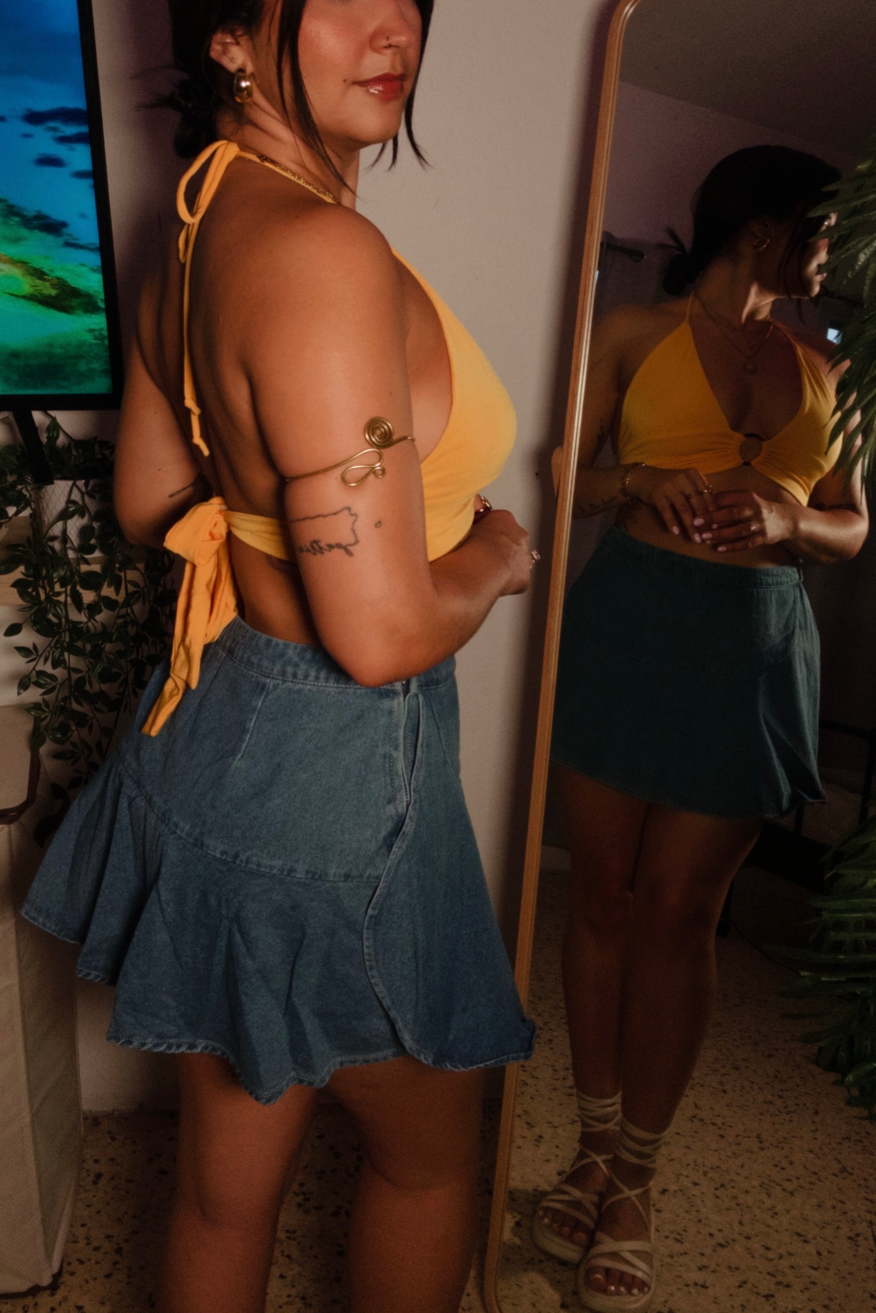 Mustard Crop Top