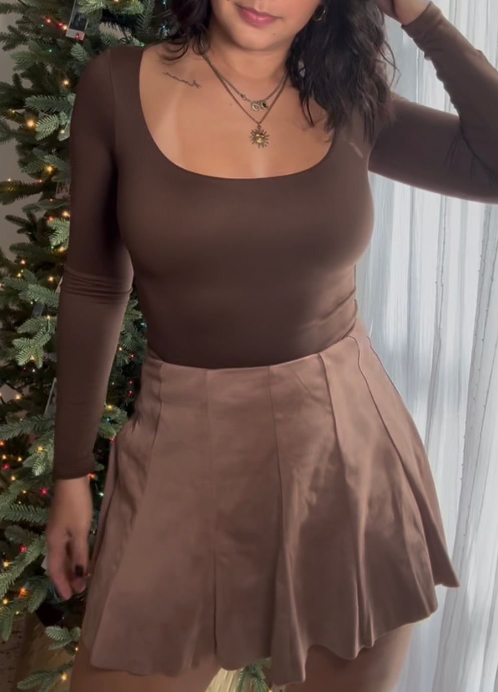 Brown Long Sleeve Top